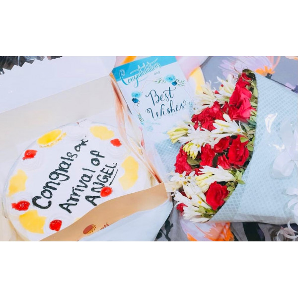 Bouquet and cake available for surprise delivery 