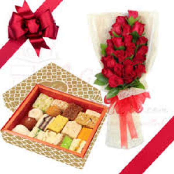 box of mithia with fresh flowers 