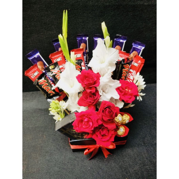 Flowers chocolates bouquet