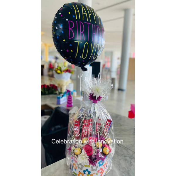 Chocolate Basket with ballon